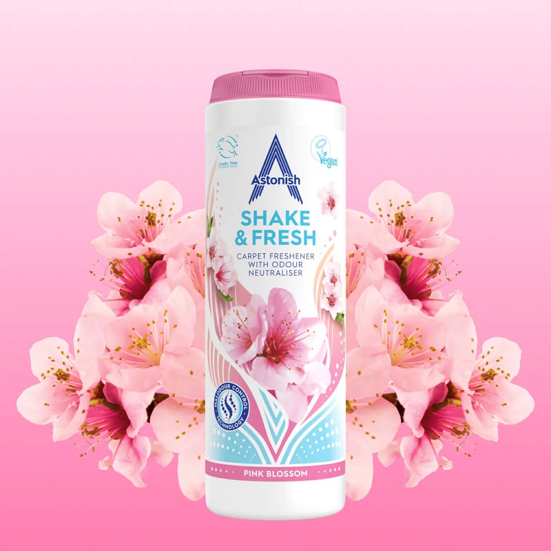 Astonish Shake & Fresh Carpet Freshener Pink Blossom 350g - 1 Per Pack