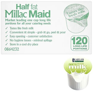 Lakeland Semi-Skimmed Milk Pots - 120x Per Pack