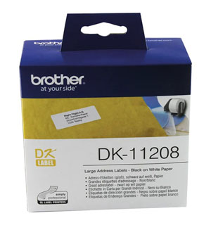 Brother Labels 38mm x 90mm - Large Address DK11208 - 400 Per Pack