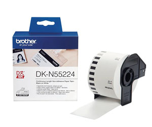 Brother Label - 54mm x 30.5metres Continuous Paper Roll Black on White DKN55224