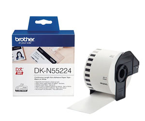 Brother Label  54mm x 30.5metres Continuous Paper Roll Black on White DKN55224