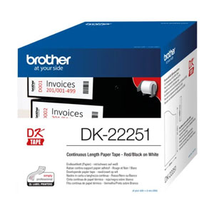 Brother Label  62mm x 15.24m Labelling Tape Continuous Roll DK-22251