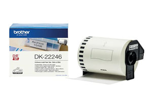 Brother Label  103mm x 30.5metres Continuous Paper Roll Black on White DK22246 - 1x Roll Per Pack
