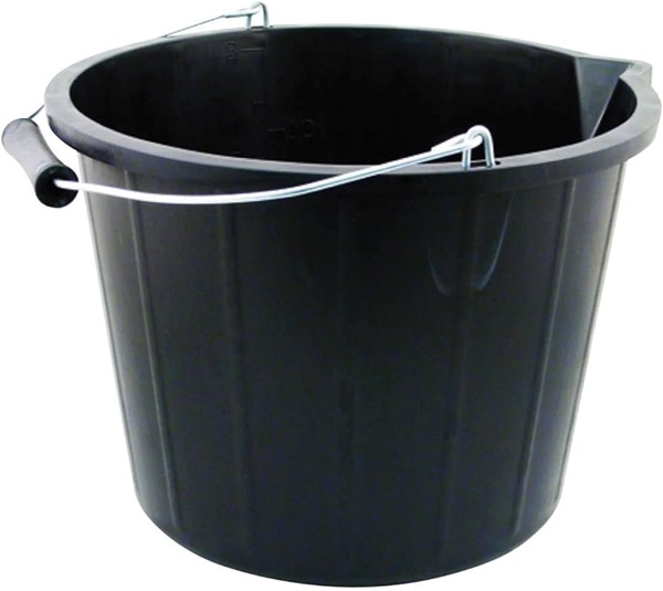 Industrial Black Bucket 15 litre - 1x Per Pack