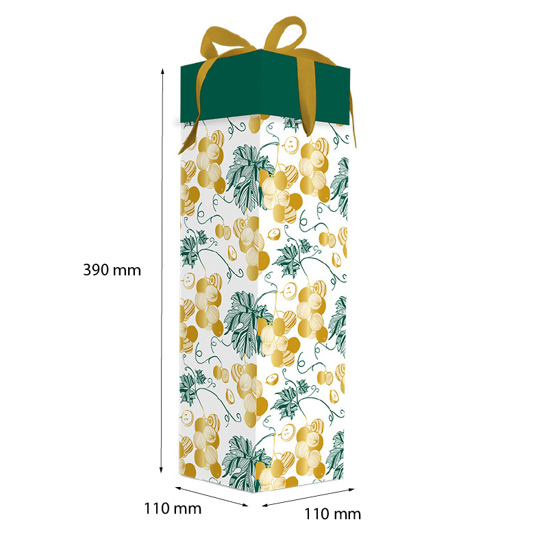 Luxury Bottle Bag with Rope Handle - Dark Magenta & Design ViN - 20x Per Pack