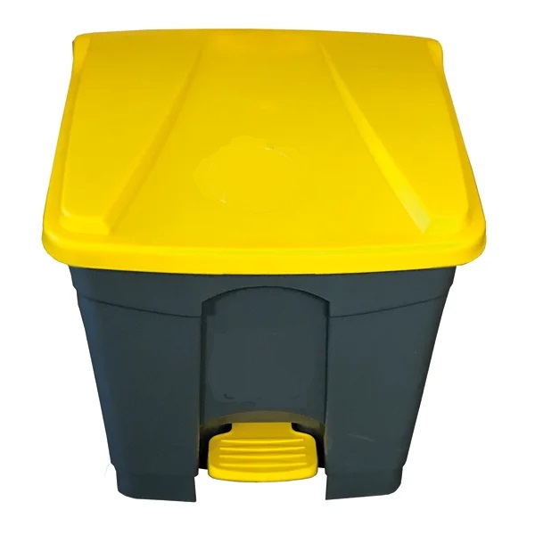 Waste Pedal Bin 68 Litre Grey & Yellow - 1x Per Pack