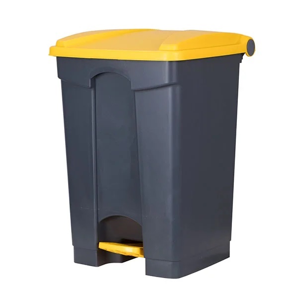 Waste Pedal Bin 45 Litre Grey & Yellow - 1 Per Pack