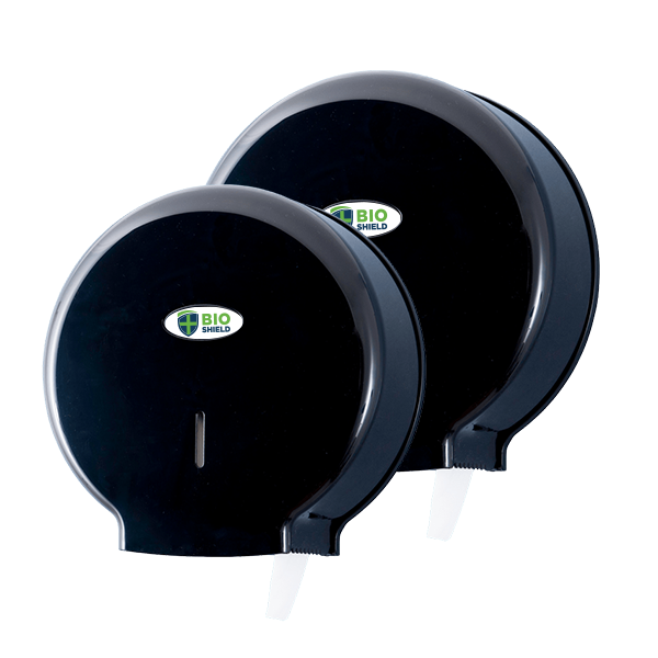 Bio Shield Maxi Toilet Roll Dispenser Glossy Black - 1x Per Pack