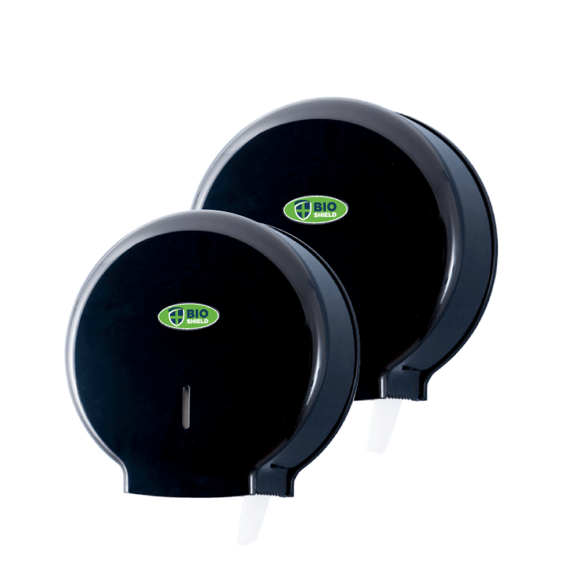 Bio Shield Midi Toilet Roll Dispenser Glossy Black - 1x Per Pack