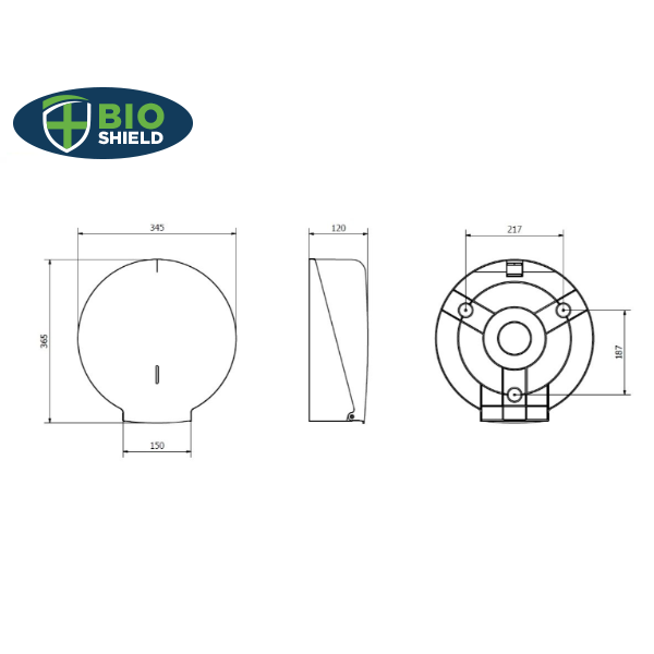 Bio-Shield - Maxi Toilet Roll Dispenser White - 1x Per Pack