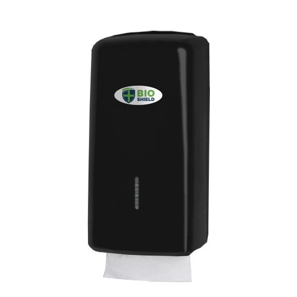 Bio Shield Bulk Pack Toilet Tissue Dispenser Glossy Black - 1x Per Pack