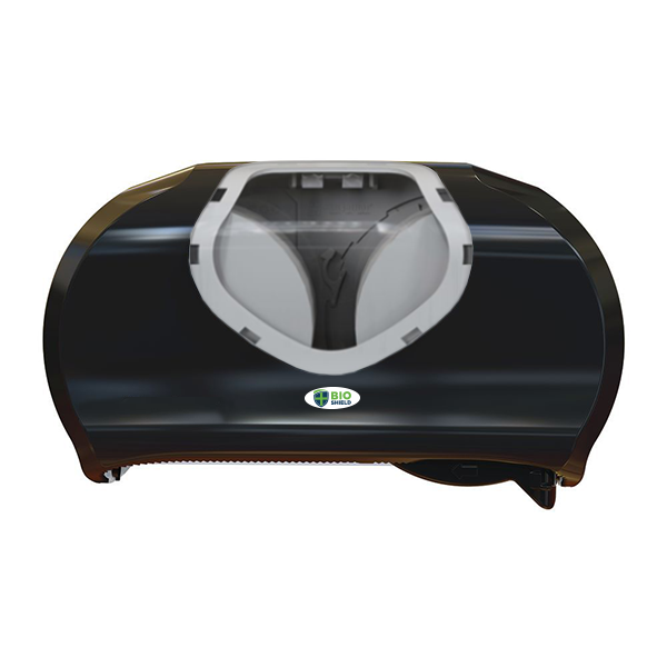 Bio Shield Twin Toilet Roll Dispenser Black - 2Rolls x 13 cm Diameter Rolls - 1 Per Pack