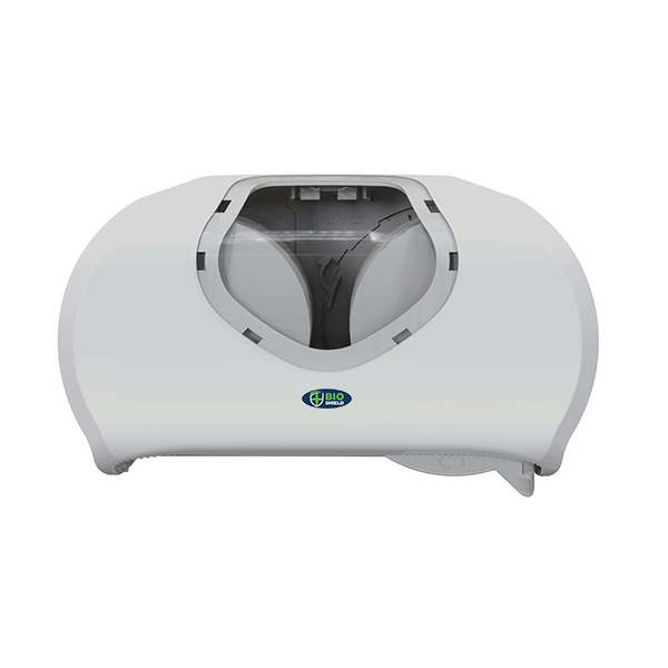 Bio Shield Twin Toilet Roll Dispenser White - 2Rolls x 13 cm Diameter Rolls - 1 Per Pack