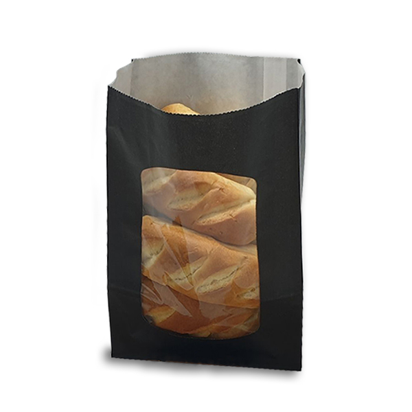 Black Deli / Bakery Window Bags - 250x Per Case