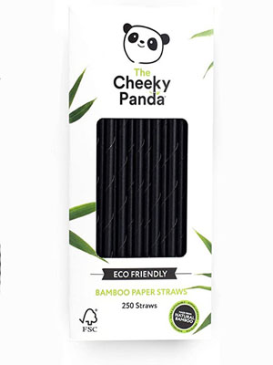 Bamboo Straws Black - 6mm x 200mm - 250x Per Pack