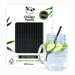 Cheeky Panda Bamboo Black Paper Straw - 250 Per Pack