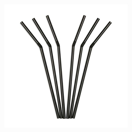 Black Compostable Bendy Straws 5mm x 195mm - 250x Per Pack