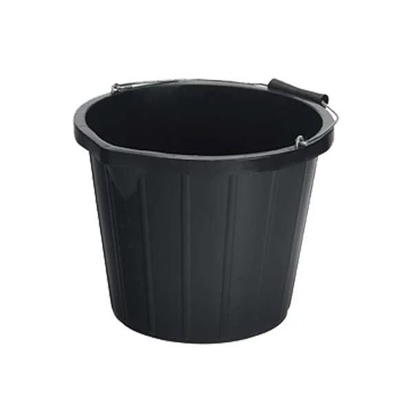 Industrial Black Bucket 15 litre - 1x Per Pack