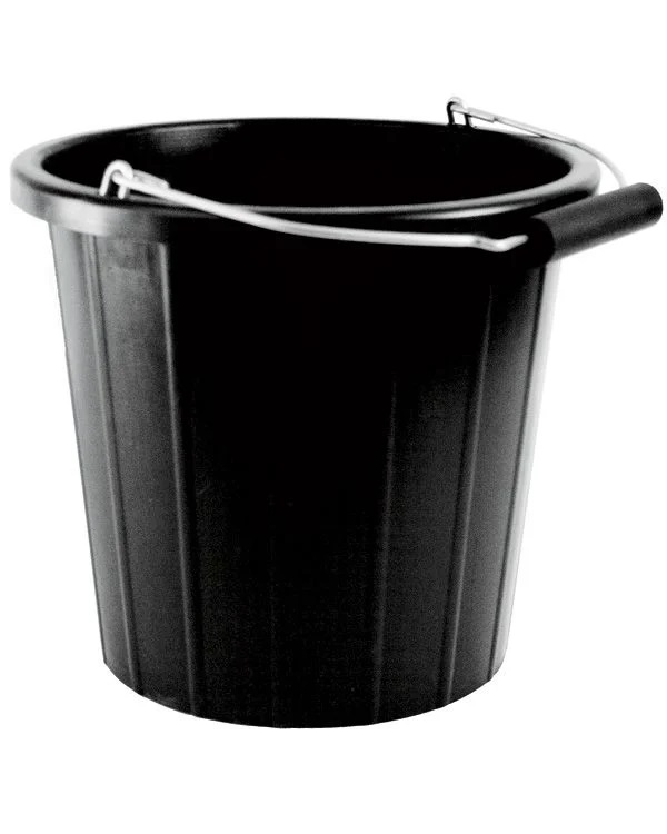 Industrial Black Bucket 15 litre - 1x Per Pack