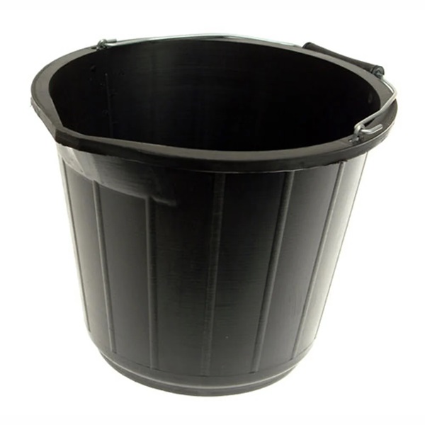 Industrial Black Bucket 15 litre - 1x Per Pack