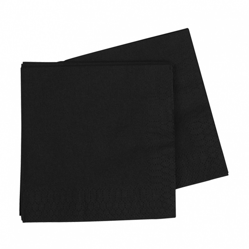 Dinner Napkins Black - 2Ply 40x40cm 4x Fold - 100x Per Pack