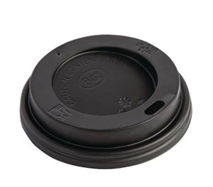 8oz Black - Sip Cup Lids - Compostable Lids - 100x Per Pack