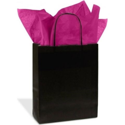 Luxury Black Paper Bags - Medium Twist Handle - 50x Per Pack