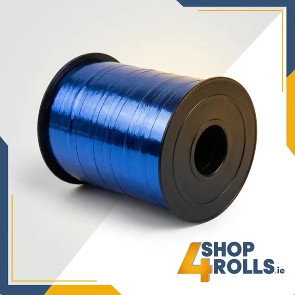 Curling Ribbon Dark Blue Metallic Glossy - 10mm x 250m  - 1x Roll Per Pack