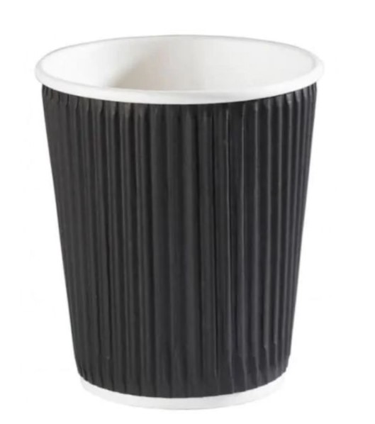 12oz Black Ripple Wall Cup - 25x Per Pack