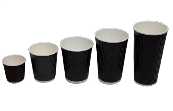 12oz Black Ripple Wall Cup - 25x Per Pack