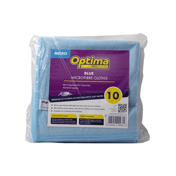 Microfibre General Purpose Cloth Blue 400x400mm 250GSM - 10x Per Pack