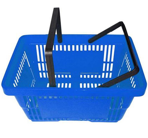 Blue Plastic Shopping Basket - 28Litre - 1x Per Pack