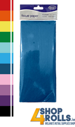 Tissue Paper, Dark Blue - 50cm x 75cm - 10 Sheets Per Pack