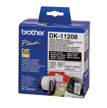 Brother Labels 38mm x 90mm - Large Address DK11208 - 400 Per Pack