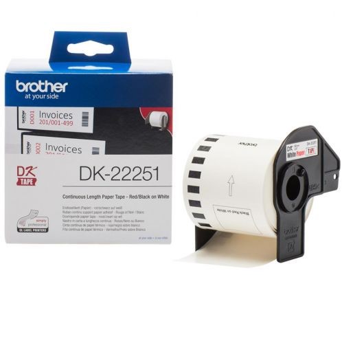 Brother Label  62mm x 15.24m Labelling Tape Continuous Roll DK-22251