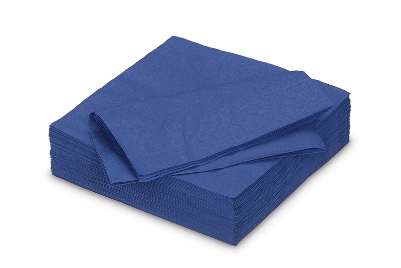 Dinner Napkins Blue - 2Ply 40x40cm 4x Fold - 100x Per Pack