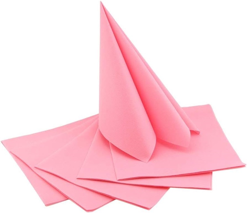 Dinner Napkins Pink - 2Ply 40x40cm 4x Fold - 100x Per Pack