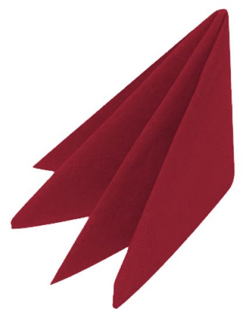 Dinner Napkins Bordeaux  - 2Ply 40x40cm 4x Fold - 100x Per Pack