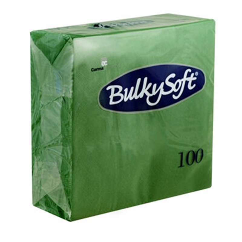 Dinner Napkins Green - 2Ply 40x40cm 4x Fold - 100x Per Pack