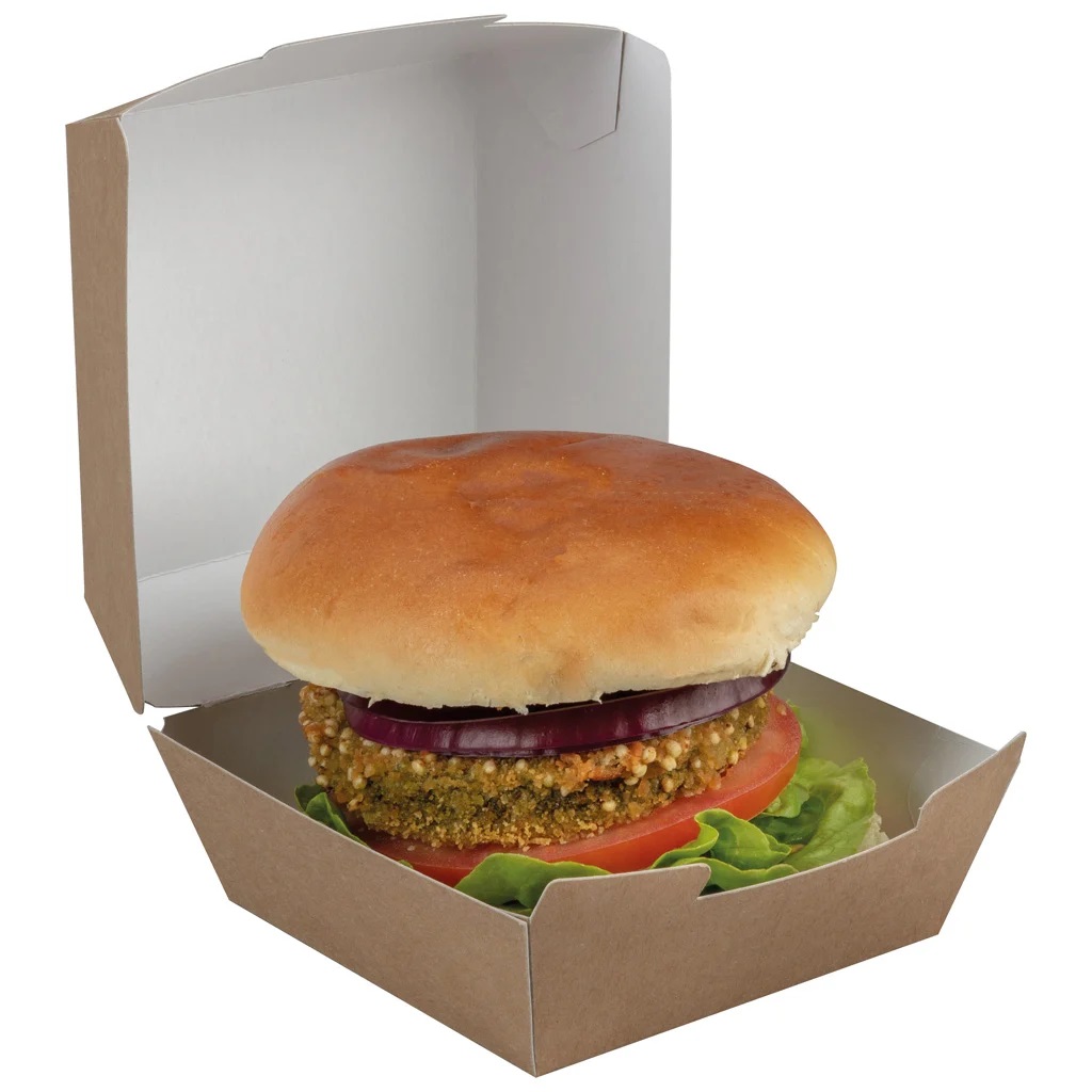 Clamshell Kraft Burger Box - PE Lined Large - 250x Per Case
