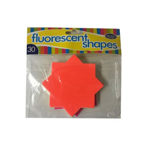 Fluorescent Shaped Stars - 100mm - Pack of 30