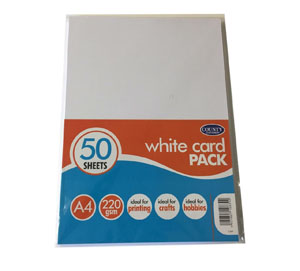 A4 White Card Pack 220gsm - 50 Sheets Per Pack