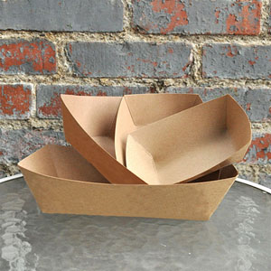 Food Trays 3LB Kraft Compostable - 250x Per Pack