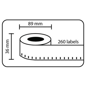 36x89mm Compatible Dymo 99012 White - 1 Roll Per Pack