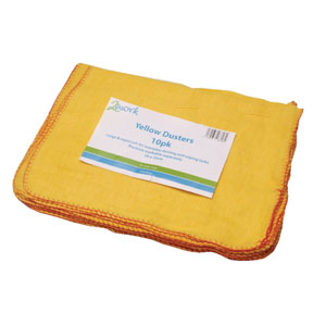 Soft Yellow Premium Dusters  500 x 355mm - 10 Per Pack