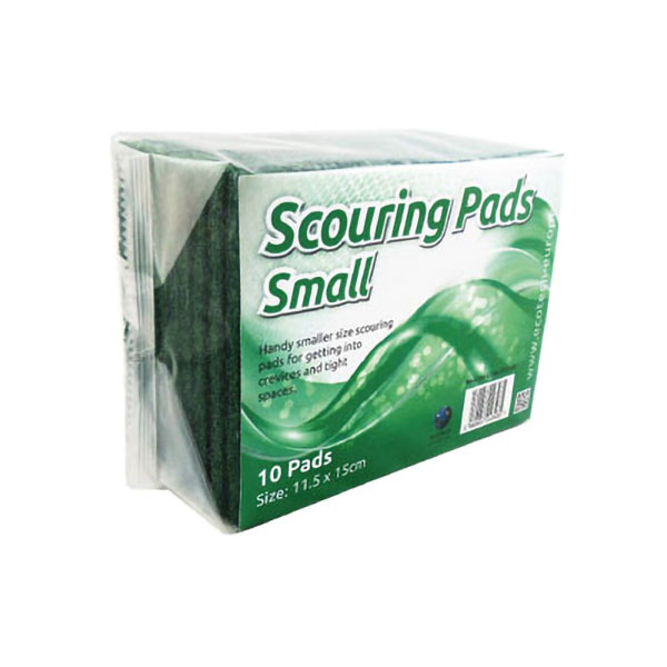Scouring Pads Green Flat 150x115mm - 10x Per Pack