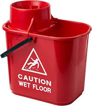 Standard Mop Bucket with Wringer Red 15 Litre  - 1x Per Pack