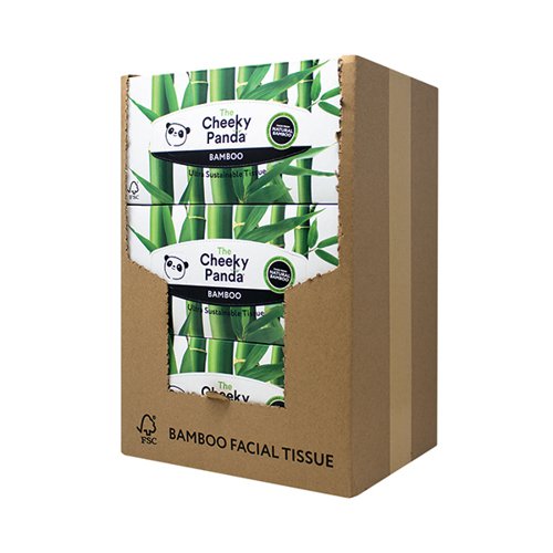 Cheeky Panda 3Ply Facial Tissue Flat Box -  80x Sheets Per Pack