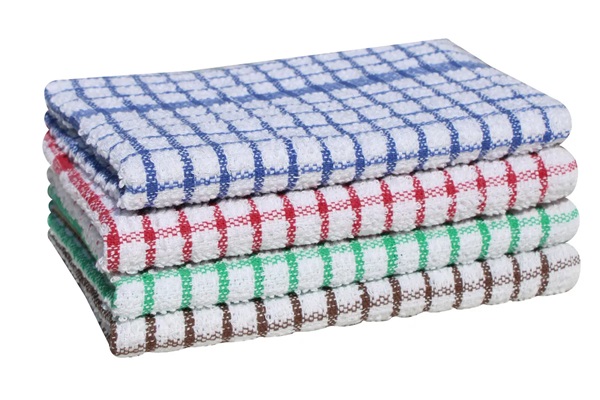 Standard Tea Towel Terry Check 460mm x 680mm - 10x Per Pack