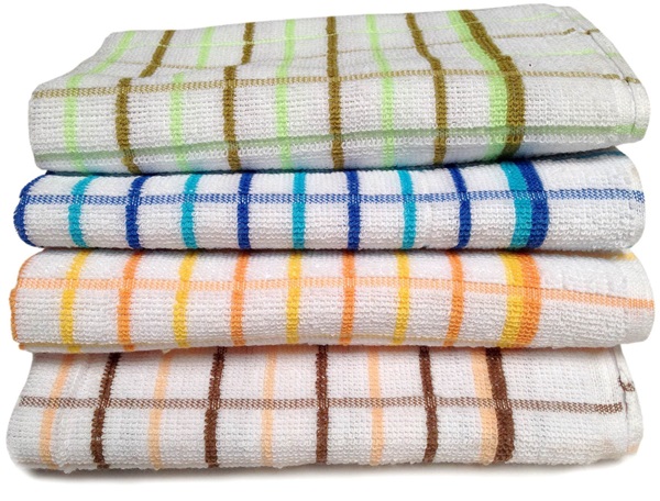 Premium Tea Towel Terry Check 460mm x 710mm - 10x Per Pack